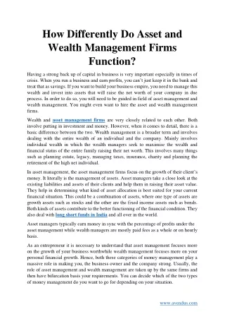 how differently do asset and wealth management