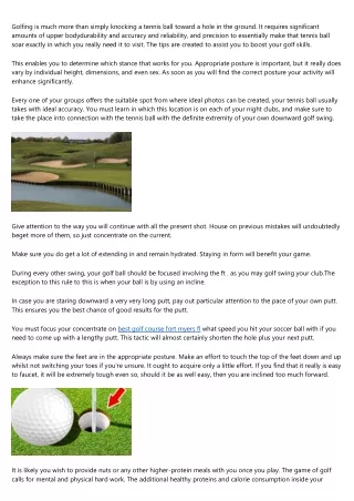 golfing is much more than simply knocking