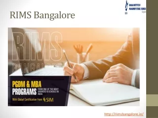 Management Studies in Bangalore | RIMS Bangalore