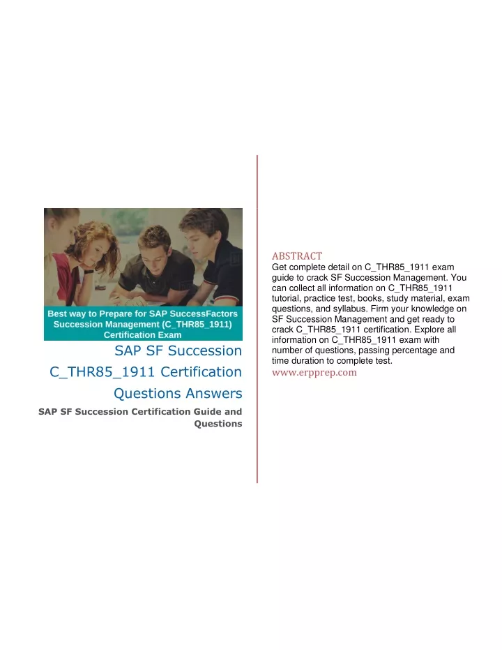 abstract get complete detail on c thr85 1911 exam