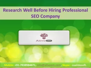 research well before hiring professional