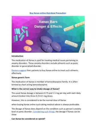 buy xanax online overdose precaution