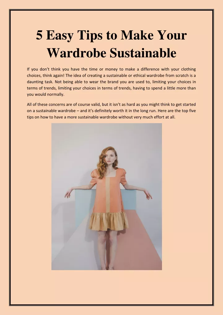 5 easy tips to make your wardrobe sustainable