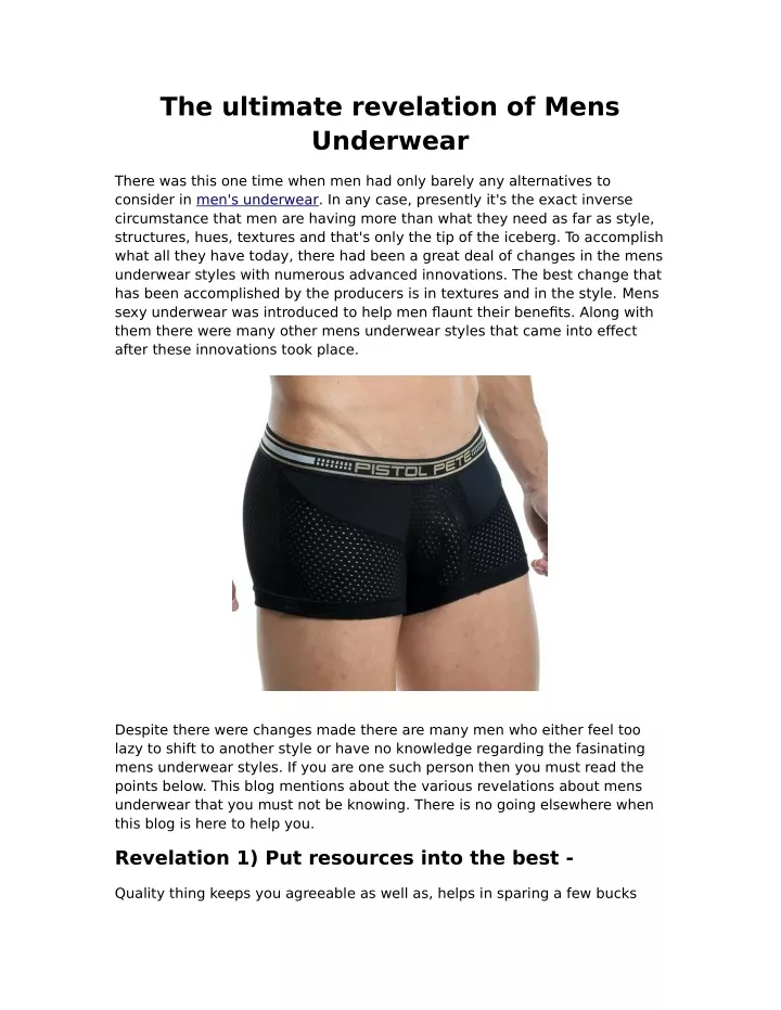 the ultimate revelation of mens underwear