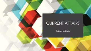 Current Affairs 2020 - Avision Institute