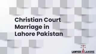 Hire Best Registrar For Christian Court Marriage in Lahore Pakistan
