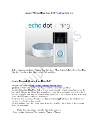 connect setup ring door bell to alexa echo dot