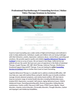 professional psychotherapy counseling services