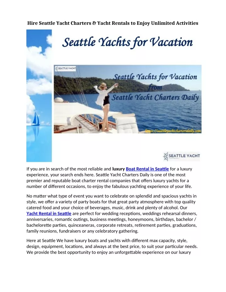 hire seattle yacht charters yacht rentals
