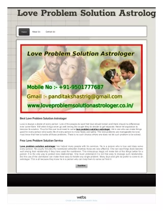 Best Love Problem Solution Astrologer