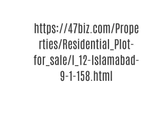 I_12-Islamabad For Sale