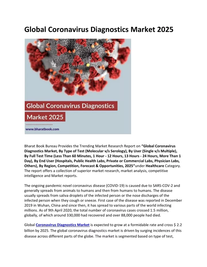 global coronavirus diagnostics market 2025