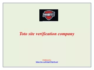 Toto site verification company