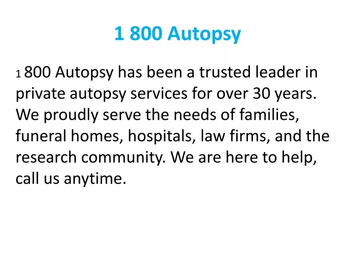 1 800 autopsy
