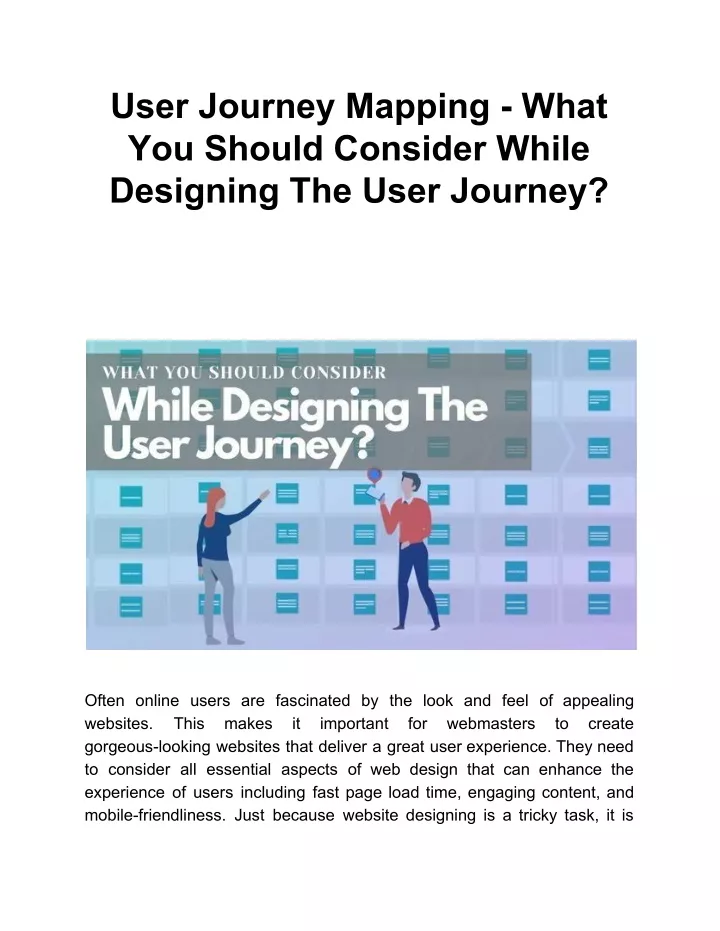 user journey mapping what you should consider
