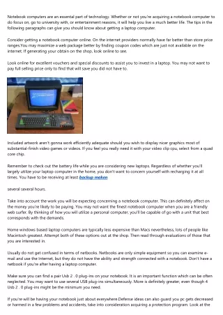 notebook computers are an essental part