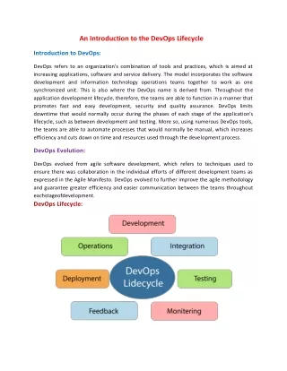 an introduction to the devops lifecycle