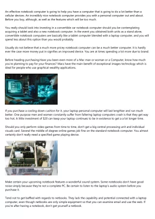 an effective notebook computer is going to help