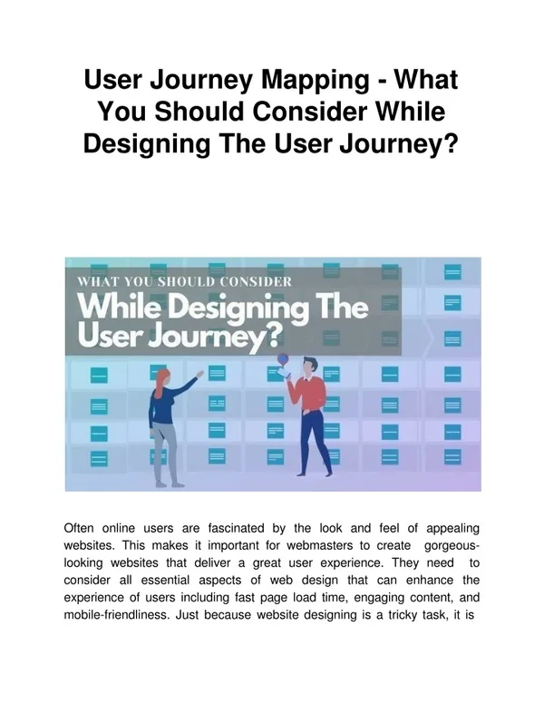 user journey mapping what you should consider while designing the user journey
