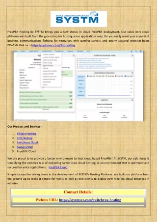 freepbx hosting by systm brings you a new choice