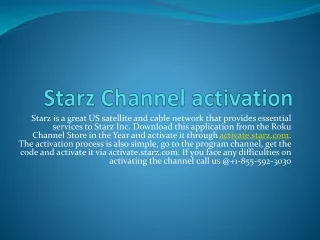 Starz channel activation using activate.starz.com