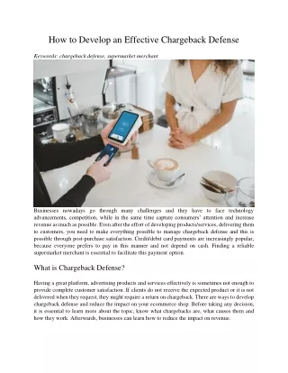how to develop an effective chargeback defense