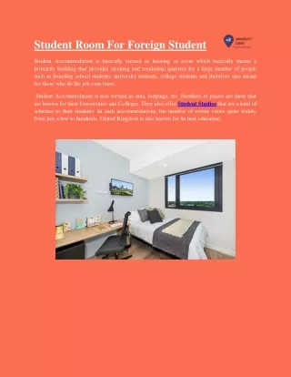 student room for foreign student