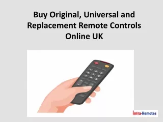 Buy Original, Universal and Replacement Remote Controls Online UK