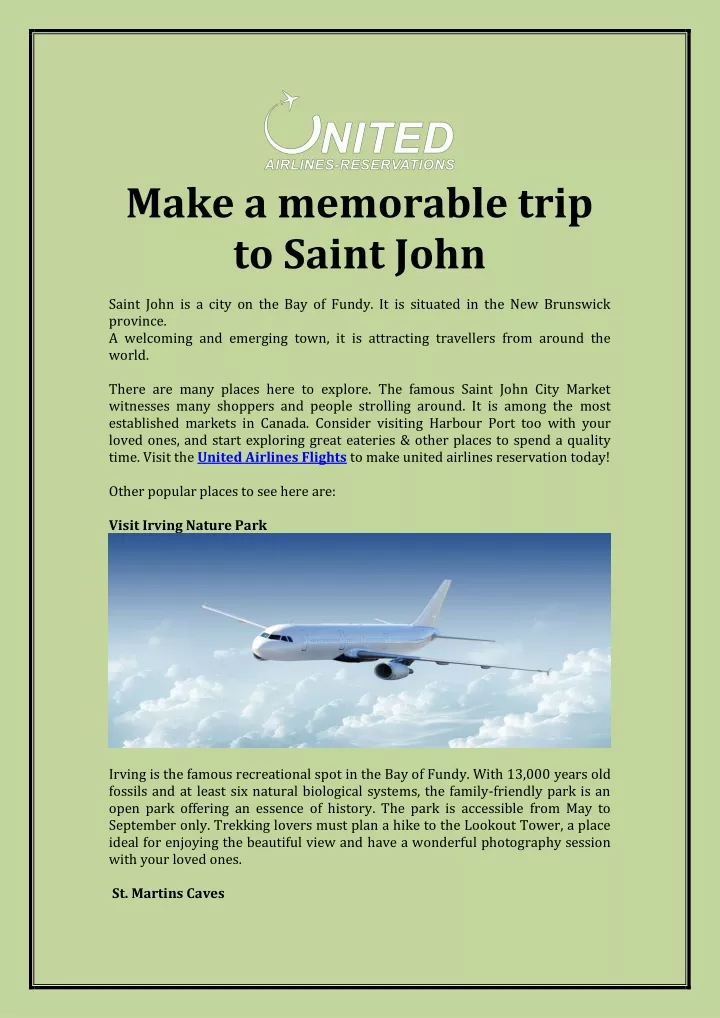 make a memorable trip to saint john
