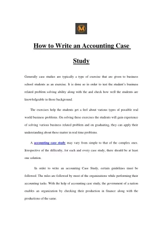 how to write an accounting case