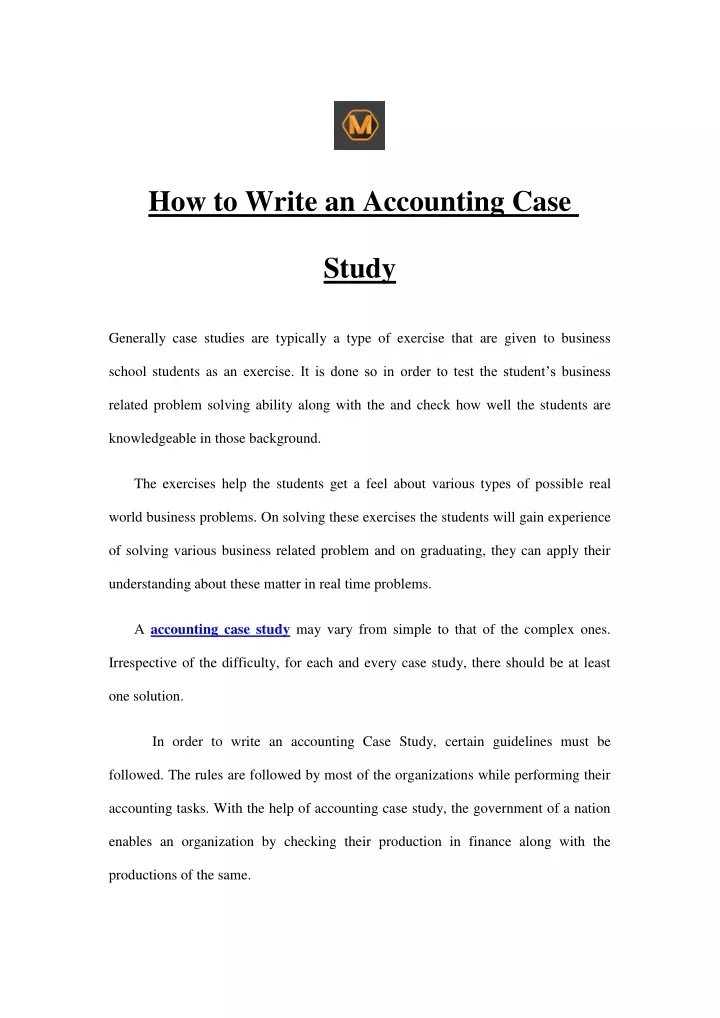 how to write an accounting case