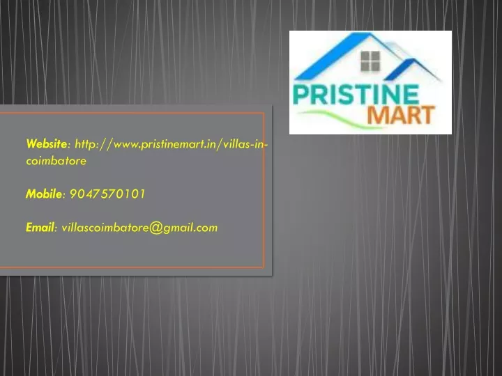 website http www pristinemart in villas
