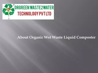 Orgreenwaste2water Food Waste Digester