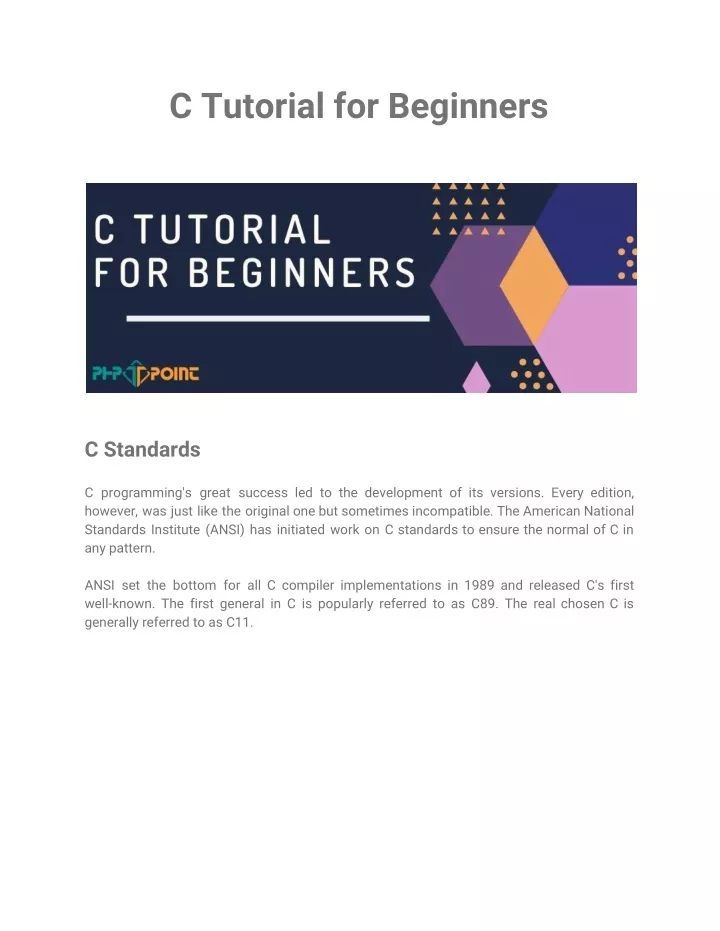 c tutorial for beginners