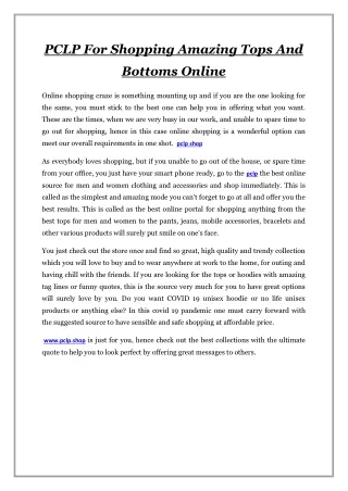 pclp for shopping amazing tops and