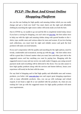 pclp the best and great online