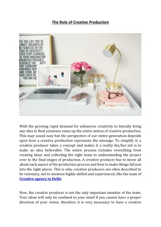 the role of creative production