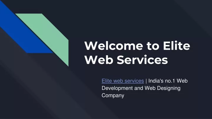 welcome to elite web services