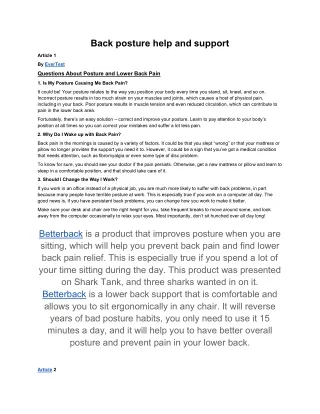 back posture help and support