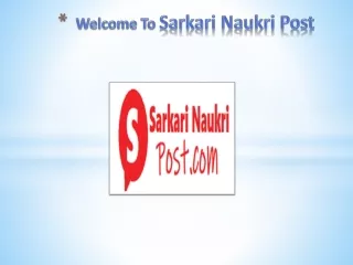 Sarkari Naukri - Sarkari Naukri Post