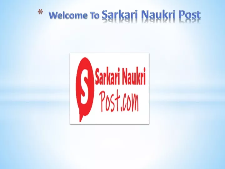 welcome to sarkari naukri post