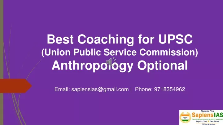 best coaching for upsc union public service commission anthropology optional
