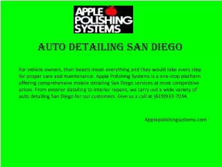 Applepolishingsystems.com - Auto Detailing San Diego