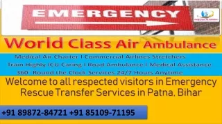 Book your Need at Trust Price- World Class Air Ambulance in Patna
