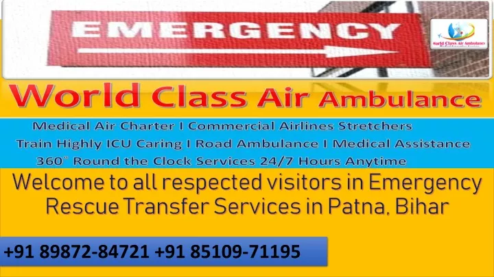 welcome to all respected visitors in emergency rescue transfer services in patna bihar