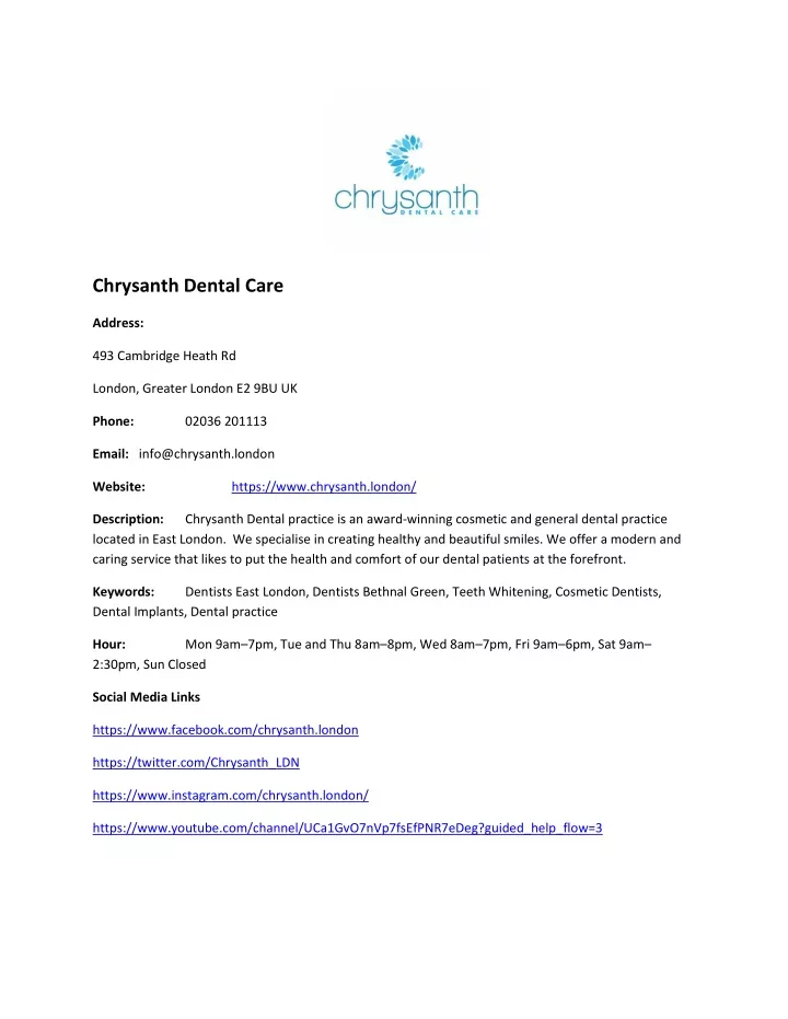 chrysanth dental care