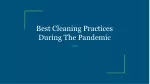 Best Cleaning Practices During The Pandemic