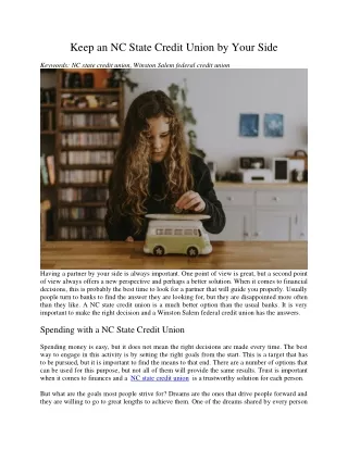 keep an nc state credit union by your side