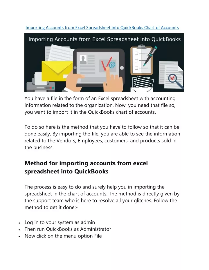 importing accounts from excel spreadsheet into