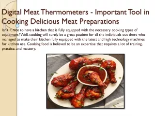 Digital Meat Thermometers - Important Tool in Cooking Delicious Meat Preparations
